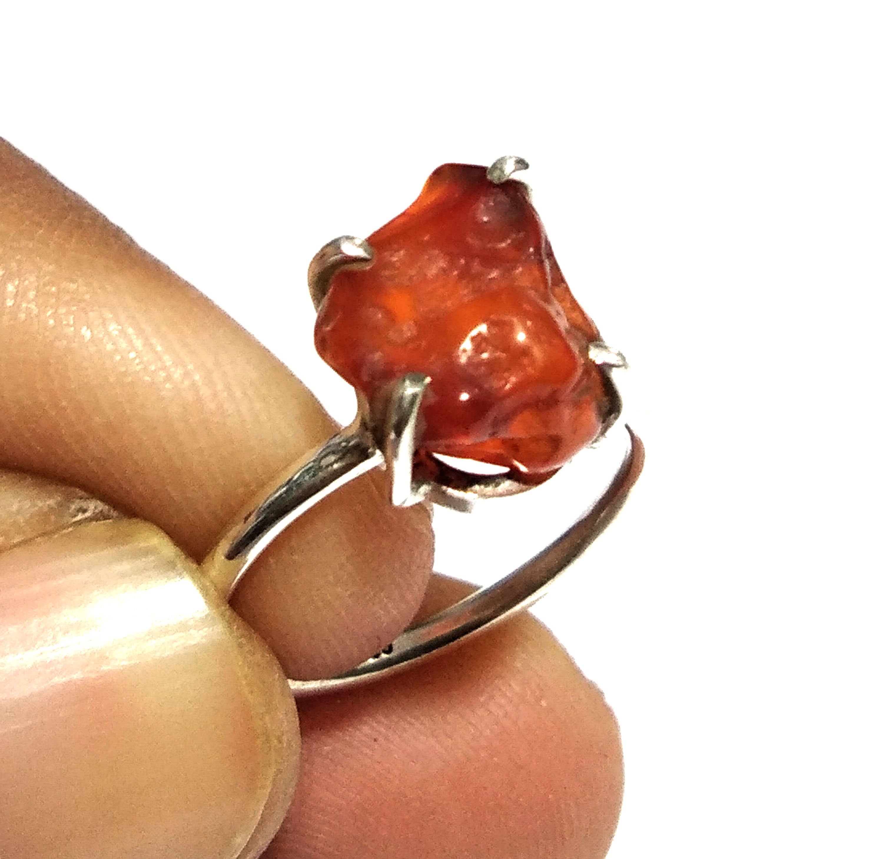 Natural Raw Carnelian Gemstone Ring, 925 Solid Sterling Silver Ring, Carnelian Stone Size 11x9 mm Handmade Ring, Gift Minimalist Ring